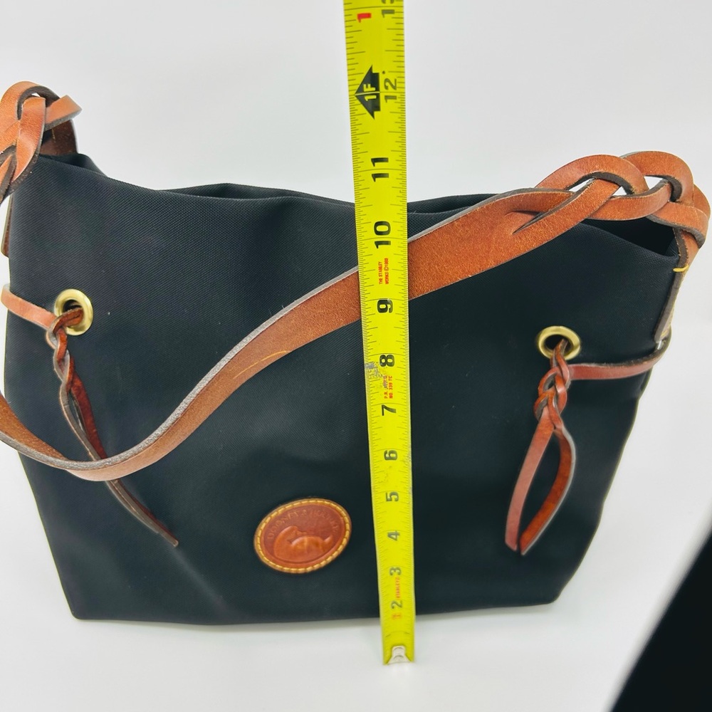 Dooney & Bourke Black and Tan Leather Shoulder Bag - Picture 7 of 8